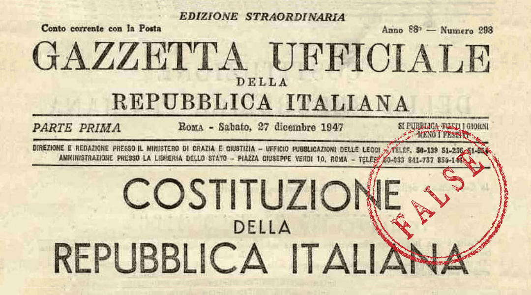 1948 Grande Inganno della Costituzione